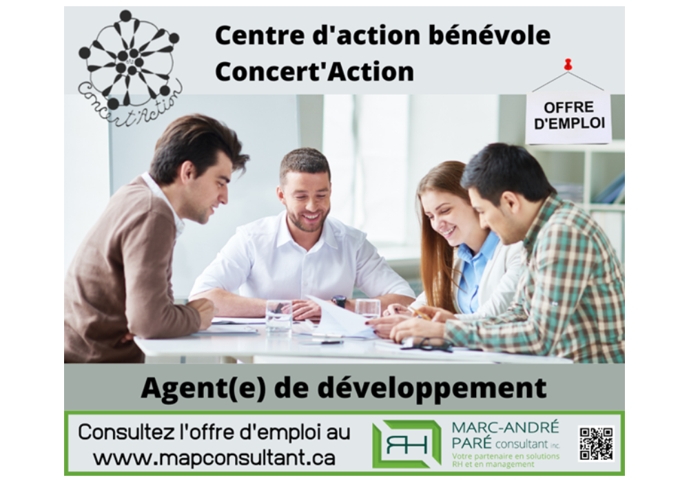Offre d’emploi au Centre d’action bénévole : Agent(e) de développement 